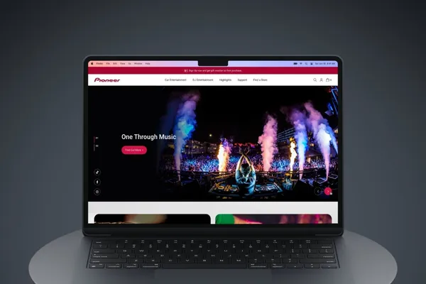 Pioneer website designed by O2O Digital