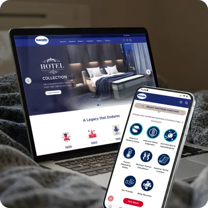 Dunlopillo e-commerce website built by O2O Digital