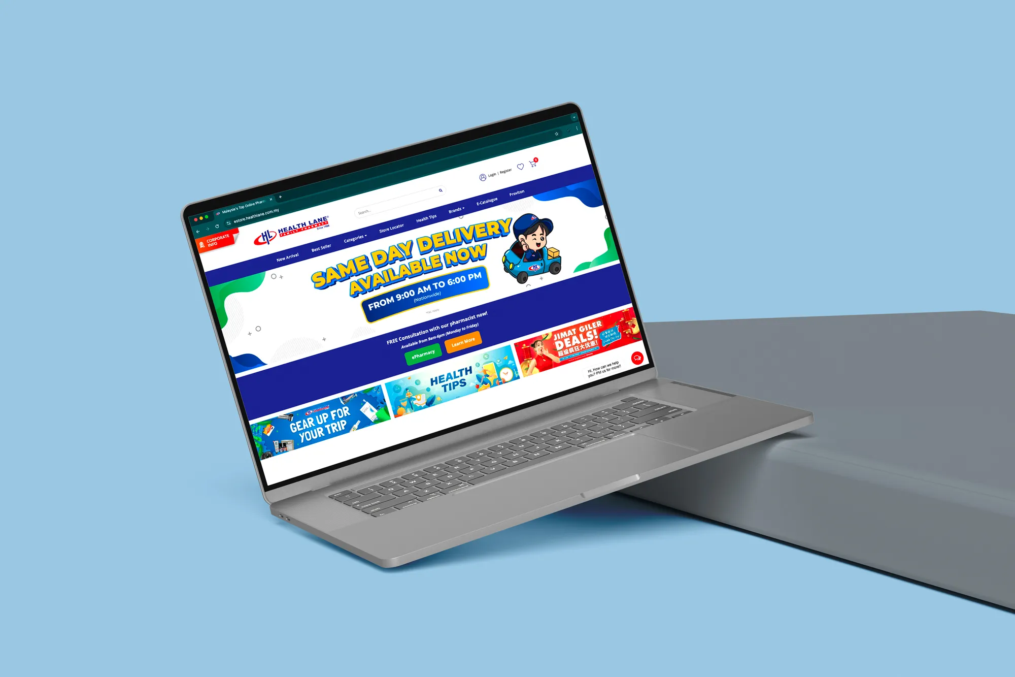 Health Lane e-commerce website built by O2O Digital