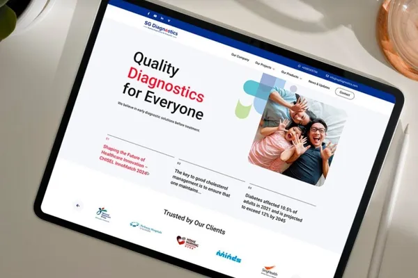 SG Diagnostics website designed by O2O Digital